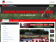 Tablet Screenshot of cheshirejuniorfootball.com